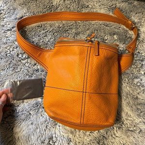 PRADA Orange Belt Bag Fanny Pack Leather- Authentic w/Card - Halloween Perfect!